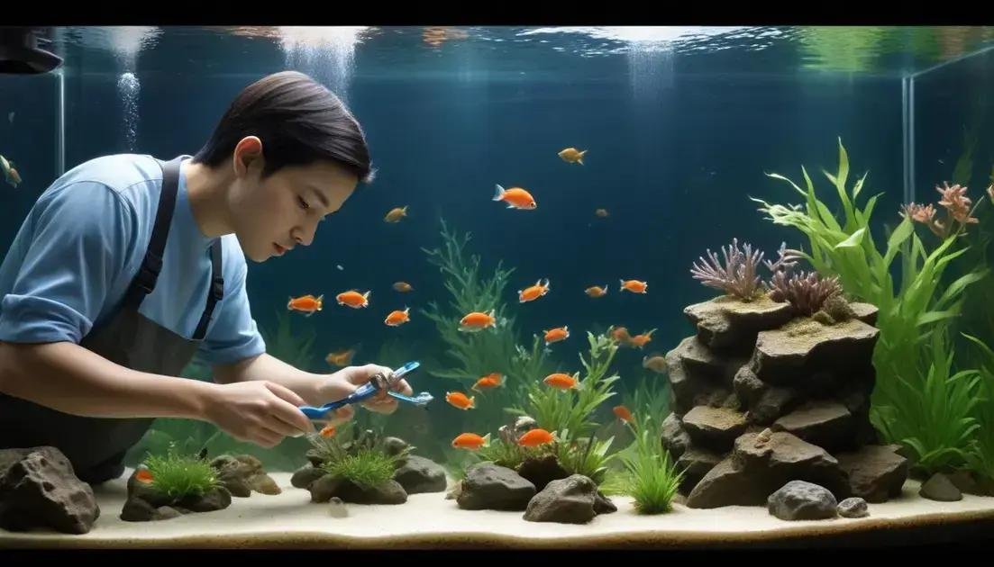 Cuidados diários com peixes pequenos